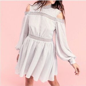 Acler Aslan Lavender Cold Shoulder Textured Dress Sz 4